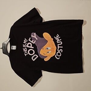 Disney Dopey the dwarf short sleeve black T-shirt Lg Seasonal Snow White Cosplay
